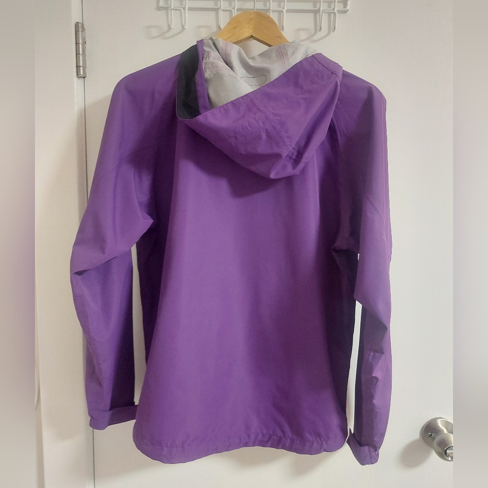 L.L. Bean Purple Hooded Rain Coat - Picture 3 of 6